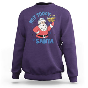 Santa Hanukkah Sweatshirt Not Today Santa Chanukah Jewish Festival Jew Hanukkah TS02 Purple Printyourwear