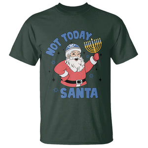 Santa Hanukkah T Shirt Not Today Santa Chanukah Jewish Festival Jew Hanukkah TS02 Dark Forest Green Printyourwear