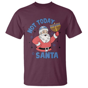 Santa Hanukkah T Shirt Not Today Santa Chanukah Jewish Festival Jew Hanukkah TS02 Maroon Printyourwear