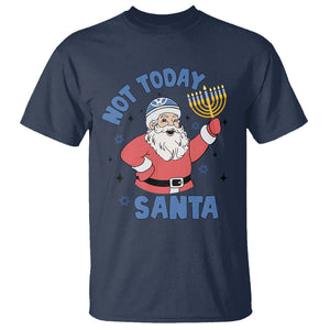 Santa Hanukkah T Shirt Not Today Santa Chanukah Jewish Festival Jew Hanukkah TS02 Navy Printyourwear