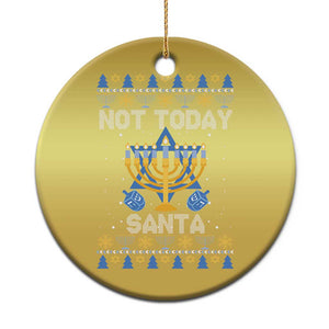 Ugly Sweater Hanukkah Christmas Ornament Not Today Santa Chanukah Jewish Festival Jew TS02 Print Your Wear