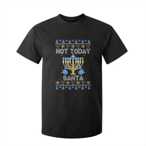 Ugly Sweater Hanukkah T Shirt For Kid Not Today Santa Chanukah Jewish Festival Jew TS02 Black Print Your Wear