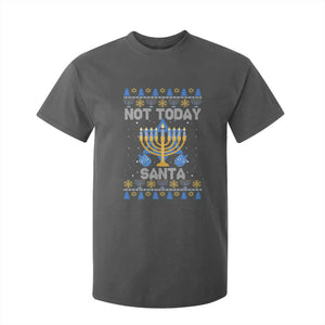 Ugly Sweater Hanukkah T Shirt For Kid Not Today Santa Chanukah Jewish Festival Jew TS02 Dark Heather Print Your Wear