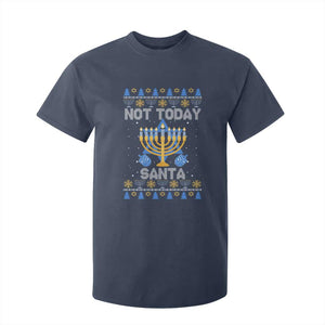 Ugly Sweater Hanukkah T Shirt For Kid Not Today Santa Chanukah Jewish Festival Jew TS02 Navy Print Your Wear