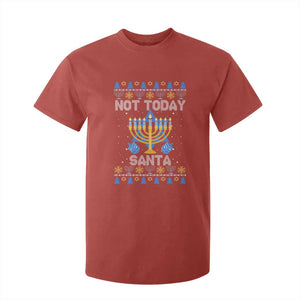 Ugly Sweater Hanukkah T Shirt For Kid Not Today Santa Chanukah Jewish Festival Jew TS02 Red Print Your Wear