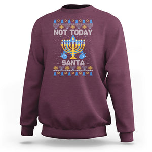 Ugly Hanukkah Sweatshirt Not Today Santa Chanukah Jewish Festival Jew Ugly Hanukkah TS02 Maroon Printyourwear