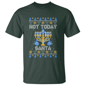 Ugly Hanukkah T Shirt Not Today Santa Chanukah Jewish Festival Jew Ugly Hanukkah TS02 Dark Forest Green Printyourwear