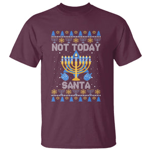 Ugly Hanukkah T Shirt Not Today Santa Chanukah Jewish Festival Jew Ugly Hanukkah TS02 Maroon Printyourwear