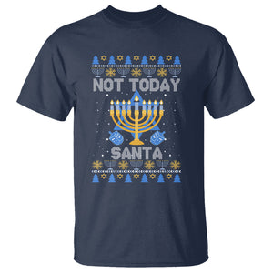 Ugly Hanukkah T Shirt Not Today Santa Chanukah Jewish Festival Jew Ugly Hanukkah TS02 Navy Printyourwear