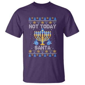 Ugly Hanukkah T Shirt Not Today Santa Chanukah Jewish Festival Jew Ugly Hanukkah TS02 Purple Printyourwear