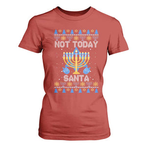 Ugly Sweater Hanukkah T Shirt For Women Not Today Santa Chanukah Jewish Festival Jew TS02 Red Print Your Wear