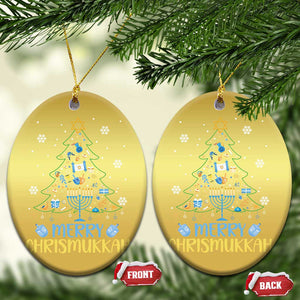 Christmas Hanukkah Christmas Ornament Merry Christmukkah Jewish Christmas Tree Chanukah TS02 Oval Gold Print Your Wear