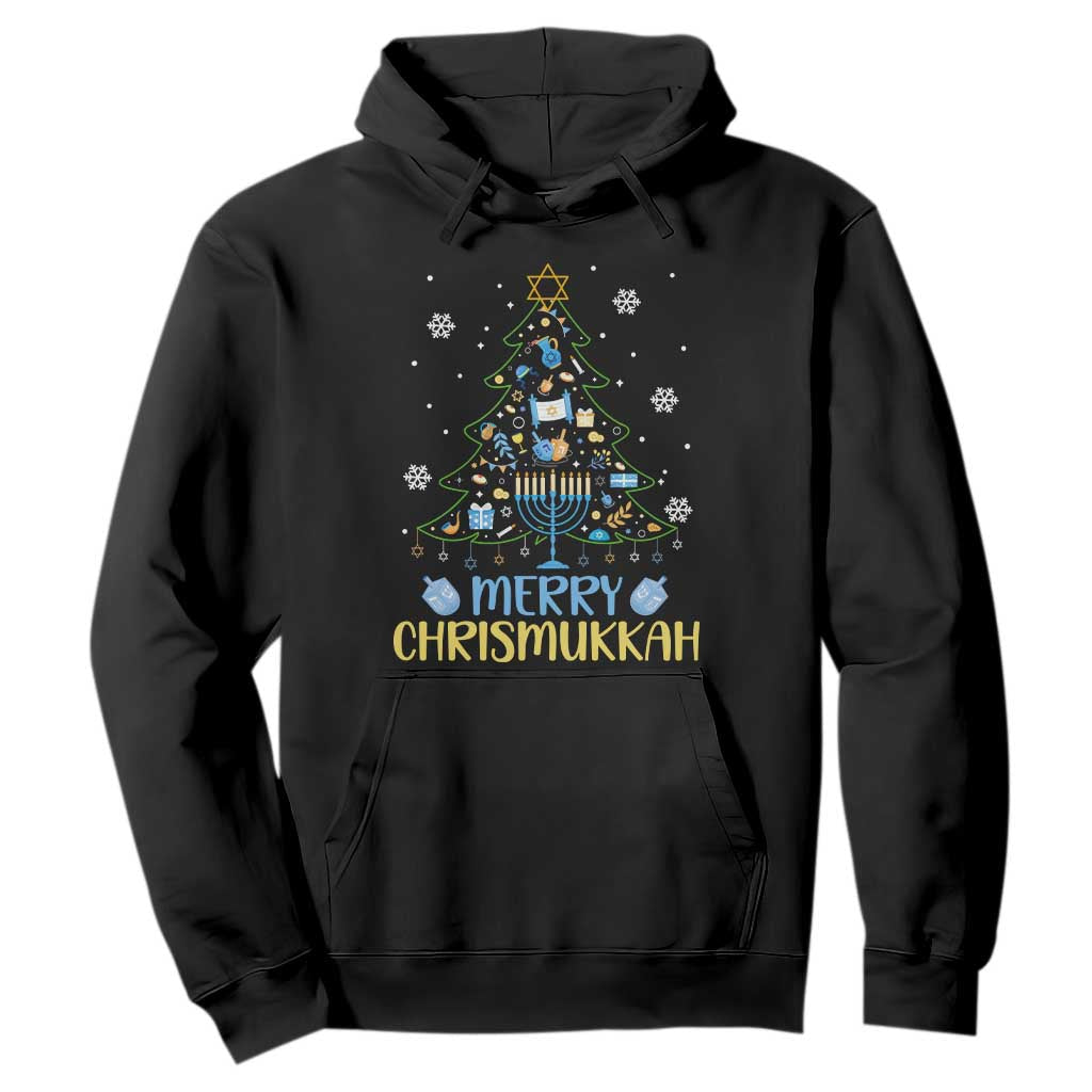 Christmas Hanukkah Hoodie Merry Christmukkah Jewish Christmas Tree Chanukah Hanukkah TS02 Black Printyourwear