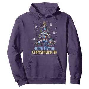 Christmas Hanukkah Hoodie Merry Christmukkah Jewish Christmas Tree Chanukah Hanukkah TS02 Purple Printyourwear