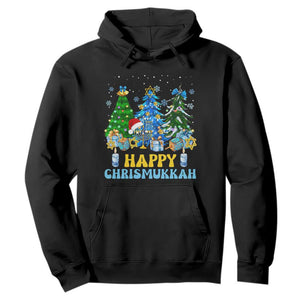 Christmas Hanukkah Hoodie Merry Christmukkah Jewish Christmas Trees Chanukah Hanukkah TS02 Black Printyourwear