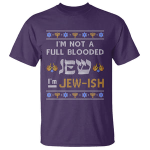 Funny Jewish T Shirt I'm Not Full Blooded Jew I'm Jewish Chanukah Ugly Hanukkah TS02 Purple Printyourwear