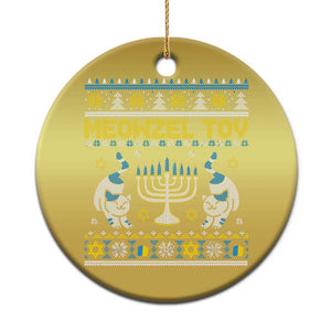 Funny Hanukkah Cat Christmas Ornament Meowzel Tov Chanukah Jewish Ugly Sweater Hanukkah TS02 Print Your Wear