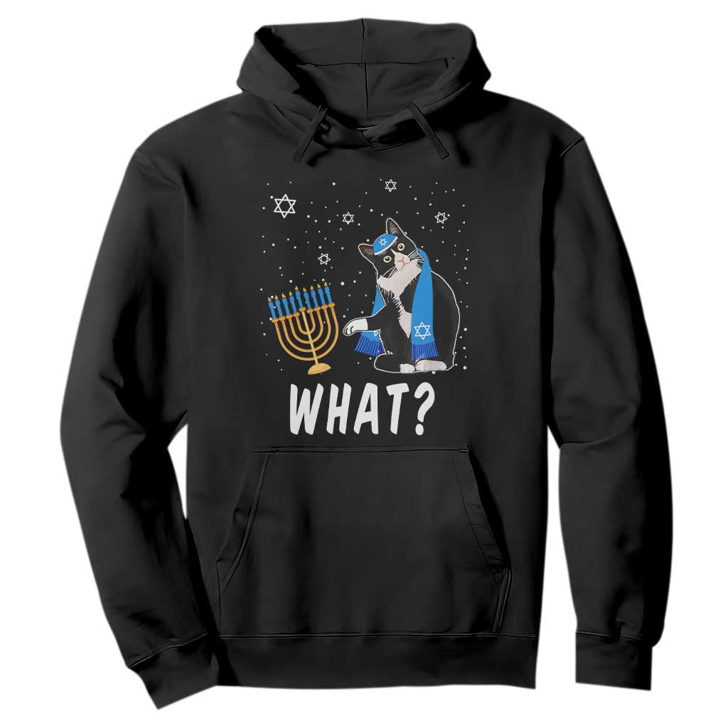 Hanukkah Cat Hoodie What Hanukkah Cat Funny Chanukah Jewish Women Girls Kids TS02 Black Printyourwear