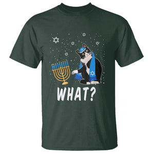 Hanukkah Cat T Shirt What Hanukkah Cat Funny Chanukah Jewish Women Girls Kids TS02 Dark Forest Green Printyourwear