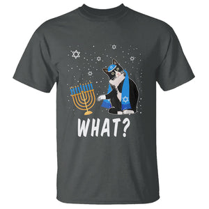 Hanukkah Cat T Shirt What Hanukkah Cat Funny Chanukah Jewish Women Girls Kids TS02 Dark Heather Printyourwear