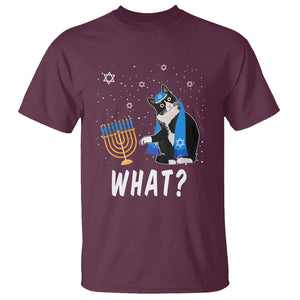 Hanukkah Cat T Shirt What Hanukkah Cat Funny Chanukah Jewish Women Girls Kids TS02 Maroon Printyourwear