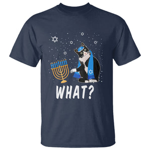 Hanukkah Cat T Shirt What Hanukkah Cat Funny Chanukah Jewish Women Girls Kids TS02 Navy Printyourwear