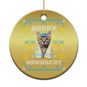 Funny Hanukkah Cat Christmas Ornament Happy Hanukcat Menorah Ugly Chanukah Jewish Festival TS02 Print Your Wear