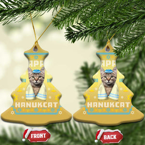 Funny Hanukkah Cat Christmas Ornament Happy Hanukcat Menorah Ugly Chanukah Jewish Festival TS02 Christmas Tree Gold Print Your Wear