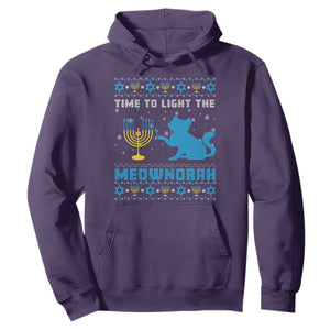 Hanukkah Cat Hoodie Light The Meownorah Jewish Hanukkah Cat Menorah Chanukah TS02 Purple Printyourwear