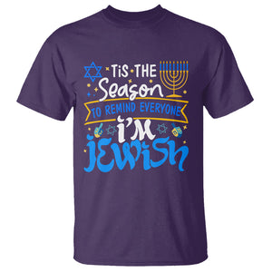 Tis The Season To Remind Everyone Im Jewish Funny Hanukkah T Shirt TS02 Purple Printyourwear