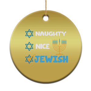 Funny Jewish Hanukkah Christmas Ornament Nice Naughty Jewish Menorah Hanukkiah Chanukah Ugly TS02 Print Your Wear