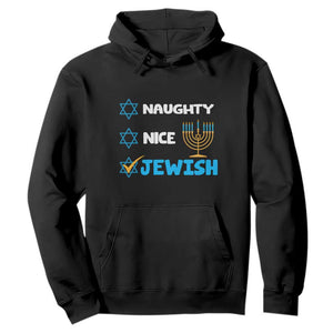 Nice Naughty Jewish Menorah Hanukkiah Chanukah Ugly Hanukkah Hoodie TS02 Black Printyourwear