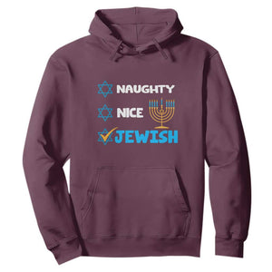 Nice Naughty Jewish Menorah Hanukkiah Chanukah Ugly Hanukkah Hoodie TS02 Maroon Printyourwear