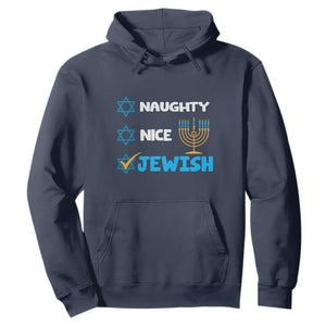 Nice Naughty Jewish Menorah Hanukkiah Chanukah Ugly Hanukkah Hoodie TS02 Navy Printyourwear