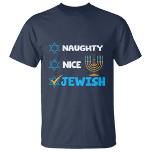 Nice Naughty Jewish Menorah Hanukkiah Chanukah Ugly Hanukkah T Shirt TS02 Navy Printyourwear