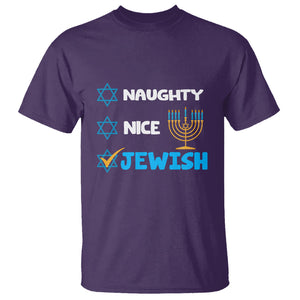 Nice Naughty Jewish Menorah Hanukkiah Chanukah Ugly Hanukkah T Shirt TS02 Purple Printyourwear