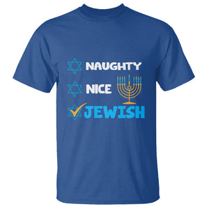 Nice Naughty Jewish Menorah Hanukkiah Chanukah Ugly Hanukkah T Shirt TS02 Royal Blue Printyourwear