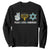 Peace Love Hanukkah Retro Chanukah Jewish Menorah Star of David Sweatshirt TS02 Black Printyourwear