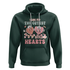 Nurse Valentines Day Hoodie I Care For The Cutest Little Hearts Srcub Life TS02 Dark Forest Green Printyourwear