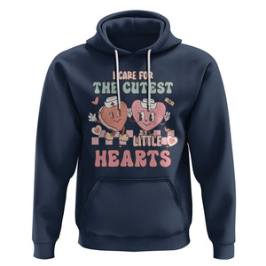 Nurse Valentines Day Hoodie I Care For The Cutest Little Hearts Srcub Life TS02 Navy Printyourwear