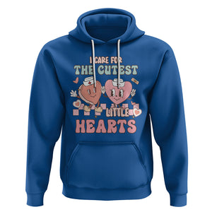 Nurse Valentines Day Hoodie I Care For The Cutest Little Hearts Srcub Life TS02 Royal Blue Printyourwear