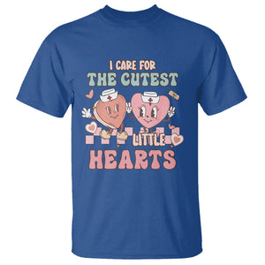 Nurse Valentines Day T Shirt I Care For The Cutest Little Hearts Srcub Life TS02 Royal Blue Printyourwear