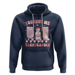 Nurse Valentines Day Hoodie You Give Me Tachycardia ICU Nursing Life Retro TS02 Navy Printyourwear