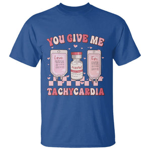 Nurse Valentines Day T Shirt You Give Me Tachycardia ICU Nursing Life Retro TS02 Royal Blue Printyourwear