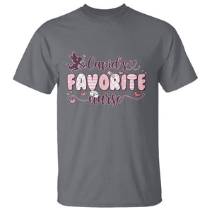 Nurse Valentines Day T Shirt Cupid's Favorite Groovy Retro TS02 Charcoal Printyourwear