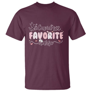 Nurse Valentines Day T Shirt Cupid's Favorite Groovy Retro TS02 Maroon Printyourwear