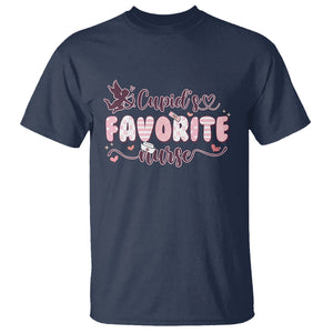 Nurse Valentines Day T Shirt Cupid's Favorite Groovy Retro TS02 Navy Printyourwear