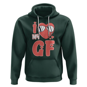 Valentine Matching Couple Hoodie I Love My GF Girfriend Red Heart for Husband Boyfriend TS02 Dark Forest Green Printyourwear