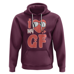 Valentine Matching Couple Hoodie I Love My GF Girfriend Red Heart for Husband Boyfriend TS02 Maroon Printyourwear