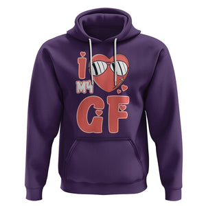 Valentine Matching Couple Hoodie I Love My GF Girfriend Red Heart for Husband Boyfriend TS02 Purple Printyourwear